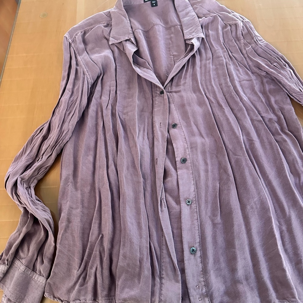James Perse Men's Button-Down Shirt in Mauve